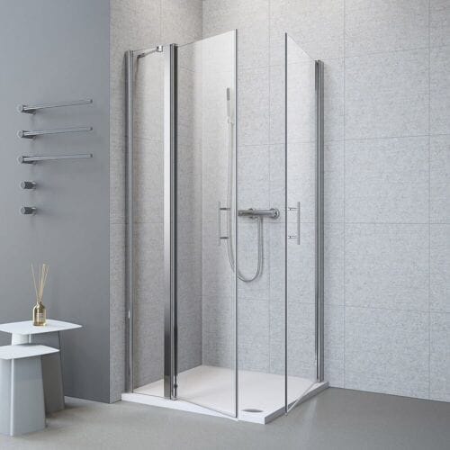 Megabad Profi Collection Planplus corner entry with 1 fixed part left 100 x 100 x 195 cm MBPPEEFL10