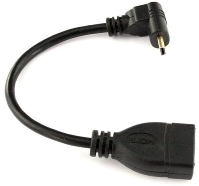 Hoekige HDMI naar Micro HDMI Kabel (90° Omhoog, 16cm)