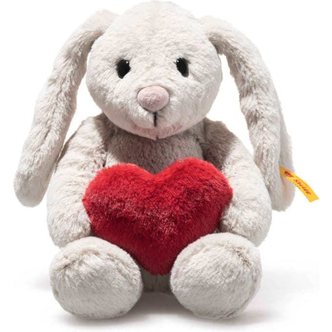 Steiff knuffel konijn Hoppie Love 16 cm licht grijs