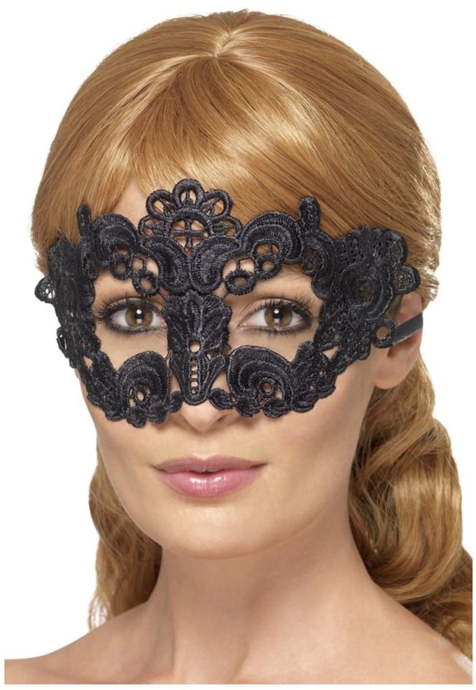 Oogmasker - Floral - Kant - Zwart