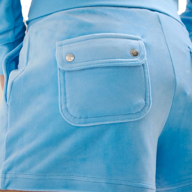 Juicy Couture Classic Velour Short With Back Pocket BLAUW - Maat XL