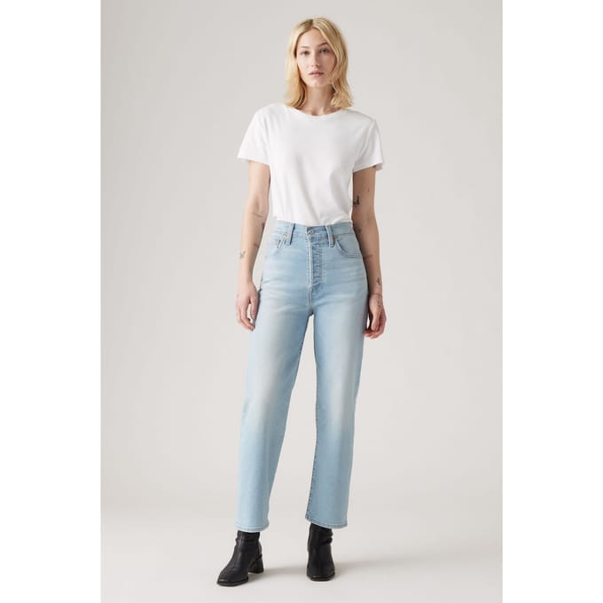 Levi's Ribcage Straight Ankle Jeans Blue Größe: W27L27 | Straight Jeans Outlet | Damen | Blau