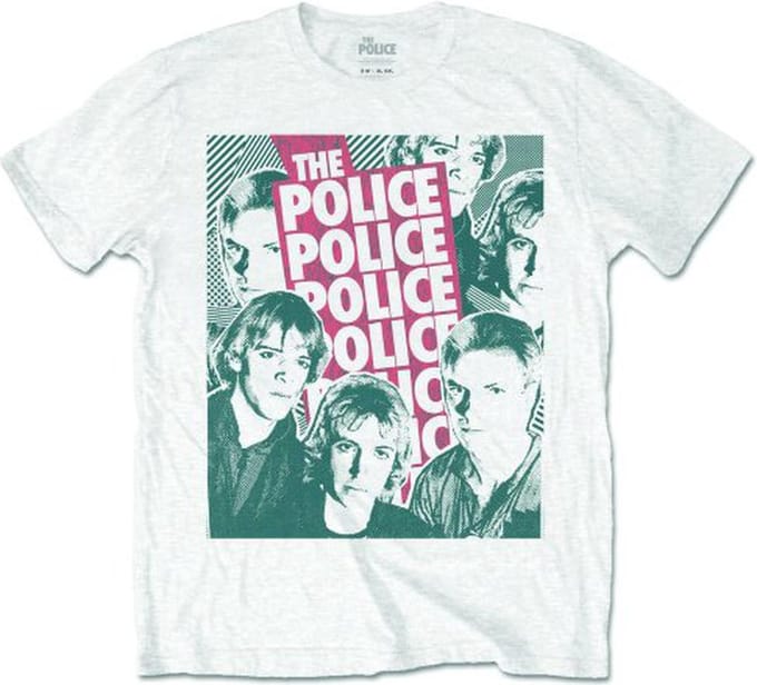The Police - Half-Tone Faces Heren T-shirt - XL - Wit