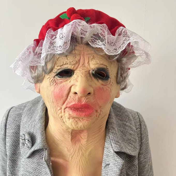 Kerstman latex masker met hoed One size rood