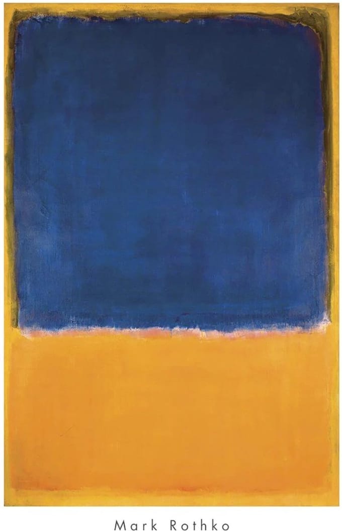 Kunstdruk Mark Rothko - Untitled, 1950 Blue, Yellow 65,8x101,5cm
