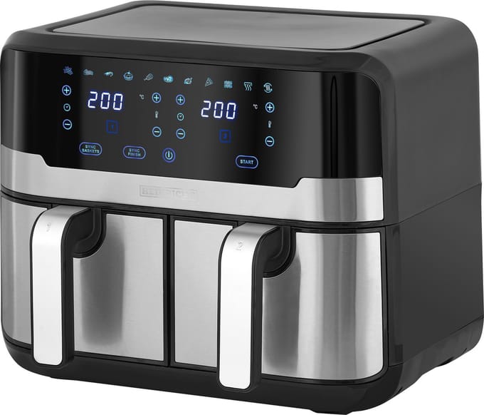 Heinrich's HFR 8214 - Dubbele airfryer - heteluchtfriteuse - 2 x 4.5 liter