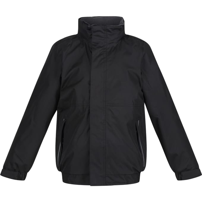 Regatta Kids Unisex Thermoguard Fleece Lined Dover Jacket (Winddicht & Waterdicht) (Zwart/Ash)