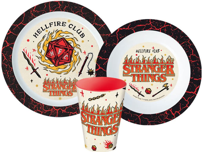 Stranger Things Upside Down eetservies, plastic magnetronset, beker 260 ml
