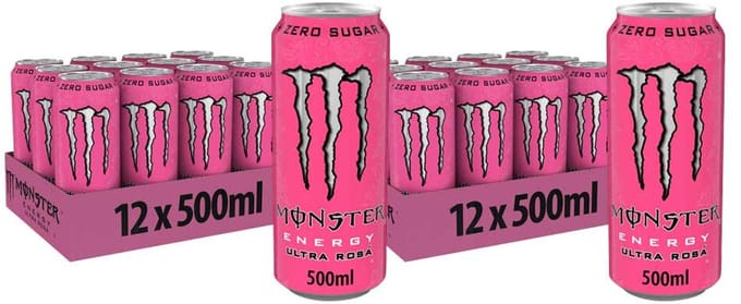 2x Monster Energy Ultra Zero Sugar Rosa 12 x 500 ml