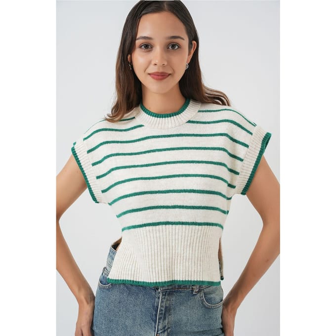 Gestreepte Brei Sweater Vest