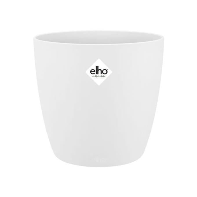 Elho Brussels Rond 25 - Bloempot voor Binnen - 100% Gerecycled Plastic - Ø 24.3 x H 23.2 cm - Wit