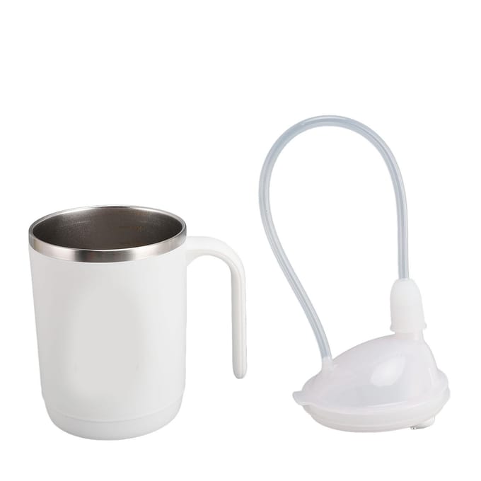 Revalidatiebeker met Rietje 450ml 304 Roestvrij Staal Silicone L(for 6.5-9kg) white
