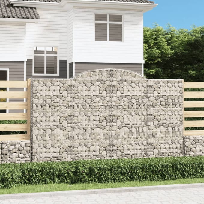 vidaXL Schanskorven 8 st gewelfd 300x50x180/200 cm ijzer