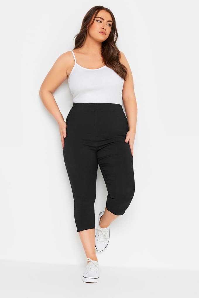 Yours Cropped Bengaline Broek In Zwartsize 46