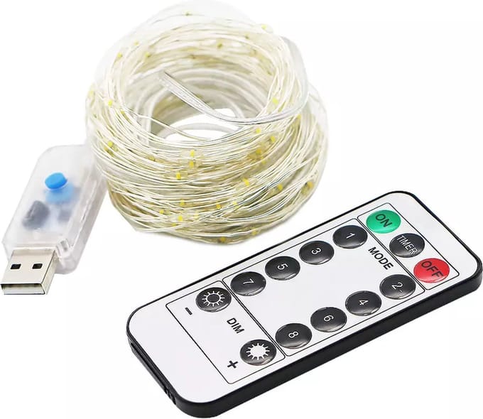 Waterdichte Fairy Lights - Lampjes Slinger - LED Lichtslinger - 20M met 400 LED in wit - USB Aansluiting - String Light Kerstverlichting - Sfeerverlichting - Indoor Led - Romantisch Licht