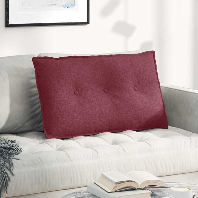 vidaXL - Rugkussen - Wijnrood - 200 - x - 19 - x - 50 - cm - Stof