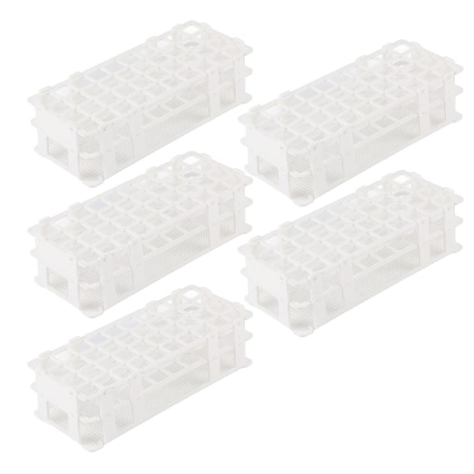 5 set 40?Gaten Plastic Reageerbuisrek Gemonteerd Afneembaar Monsterflesrek Houder voor Laboratorium white