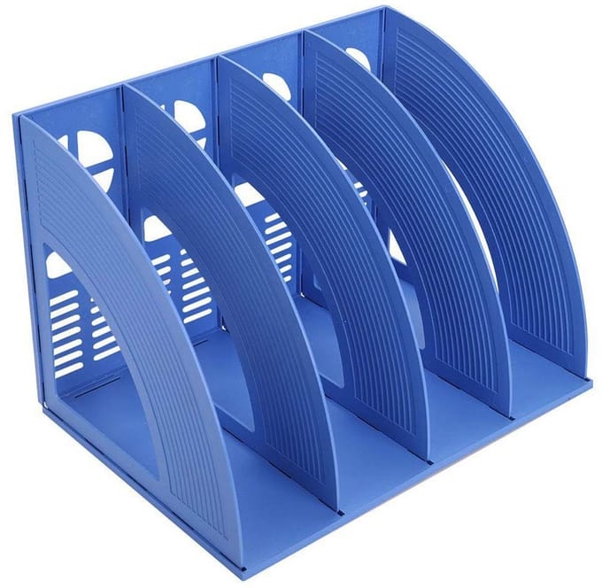 Dailygoods- File Organizer Stevige Desktop - 4 Compartimenten - Documentenhouder - Bestandsverdeler - Opslag Organizer - 13,2x9,3x9,3 inch