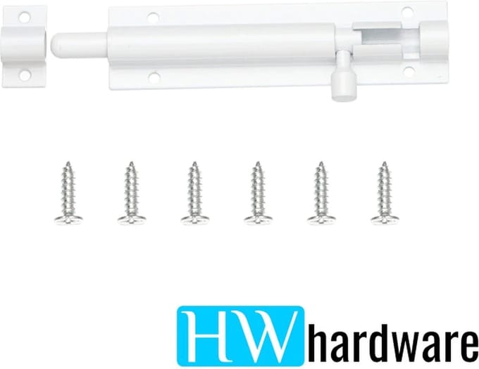 Schuifgrendel - wit - 100mm (normaal)
