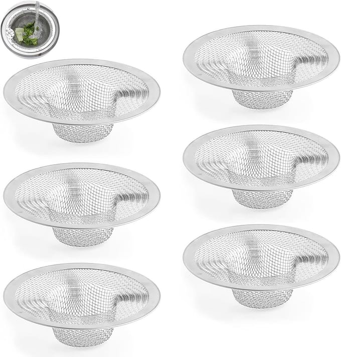 6 roestvrijstalen gootsteenfilters