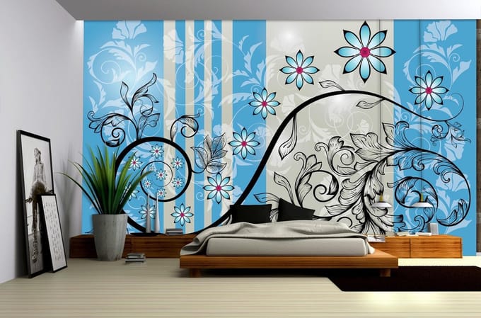 Flowers Floral Pattern Photo Wallcovering