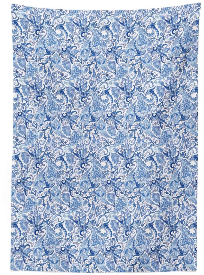 ABAKUHAUS Tafelkleed 140x170 cm – satijn, wasbaar, blauw
