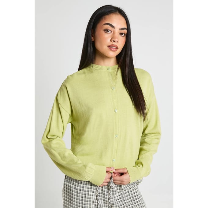 boohoo Dames Vestje Met Ronde Hals En Knoopsluiting | Sage | Maat: Medium