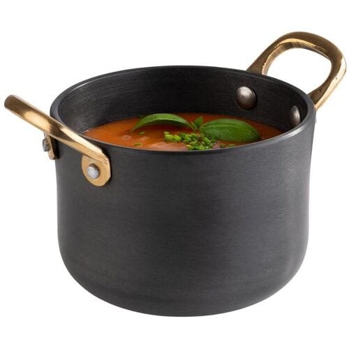 GGM Gastro (6 Stück) Serviertöpfchen - CASTORO - Aluminum - 0,6 Liter - Ø 115mm - Grau