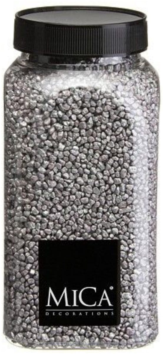 Mica Decorations decoratie stenen/granulaat - 650ml - zilver - hobby steentjes