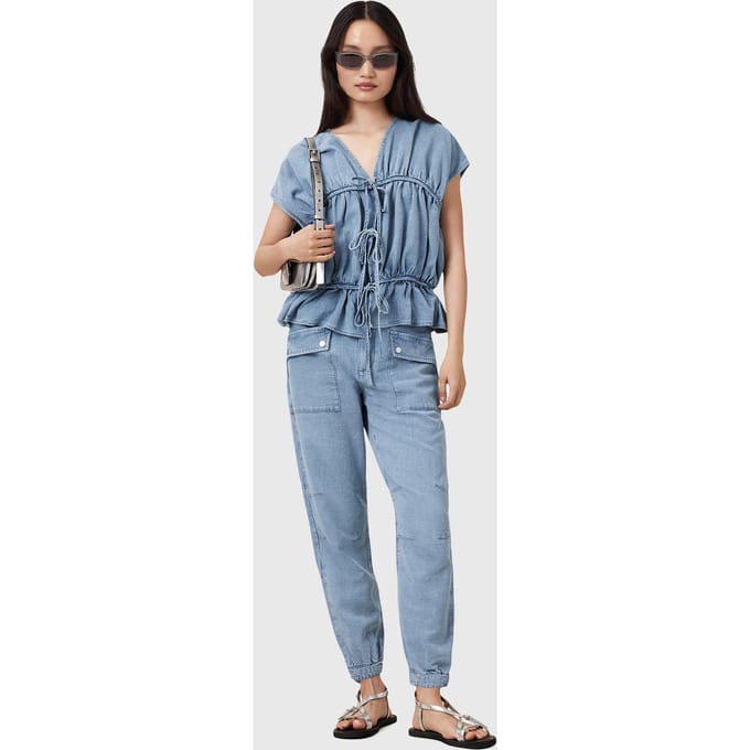 AllSaints Val Trouser Light Blue Taglia: 4 | Pantaloni cargo Outlet | Donna | Blu
