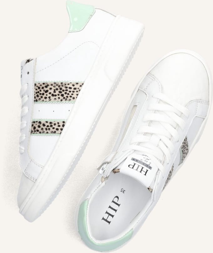 Hip H1610 Lage sneakers - Leren Sneaker - Meisjes - Wit - Maat 41