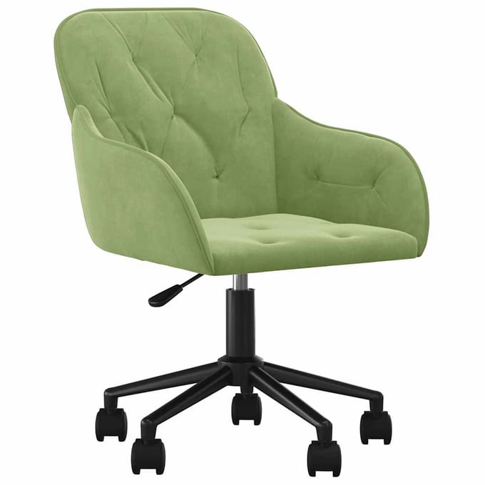 vidaXL - Eetkamerstoelen - draaibaar - 2 - st - fluweel - lichtgroen