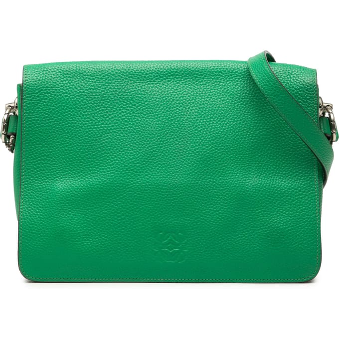 Tweedehands Pebbled Kalfsleer Anagram Flap Crossbody