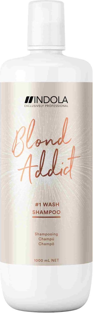 Indola Innova Blond Addict Shampoo 1000 ml - Zilvershampoo vrouwen - Voor
