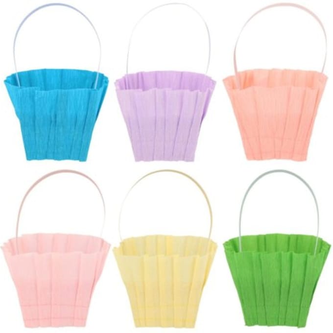 Meri meri pasen paasmandjes à 6 stuks in diverse kleuren