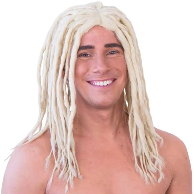 Witbaard Pruik Dreadlock Heren Synthetisch Blond