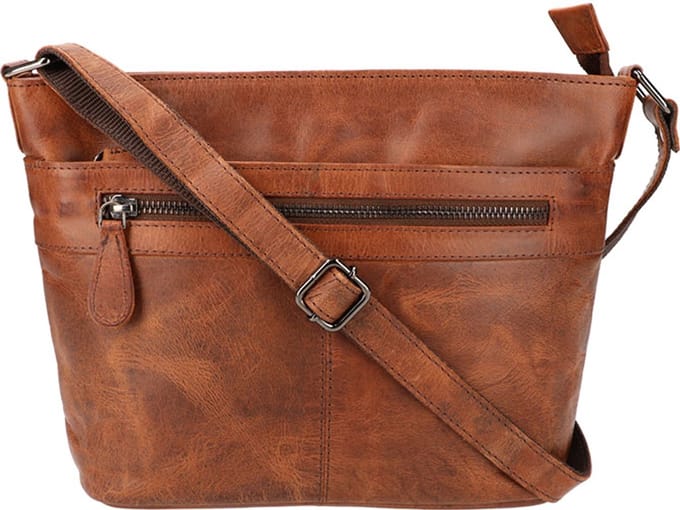 Leather Design Schoudertas Hunter Bruin