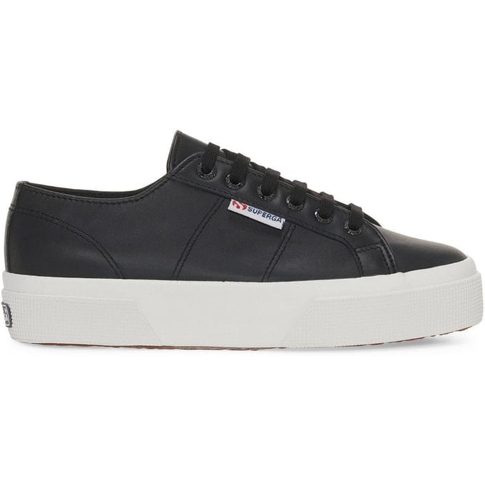 Superga Dames/Dames 2740 Nappa Leren Platform Trainers (Zwart/Avorio)