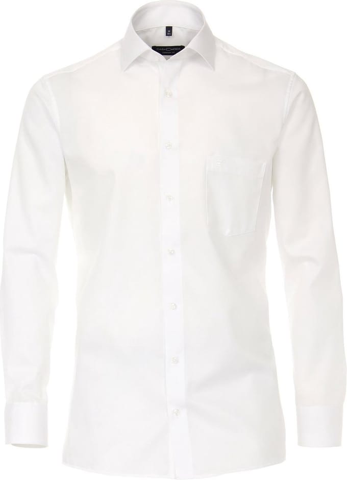 Casa Moda Heren Overhemd Wit Twill Effen Comfort Fit - 38