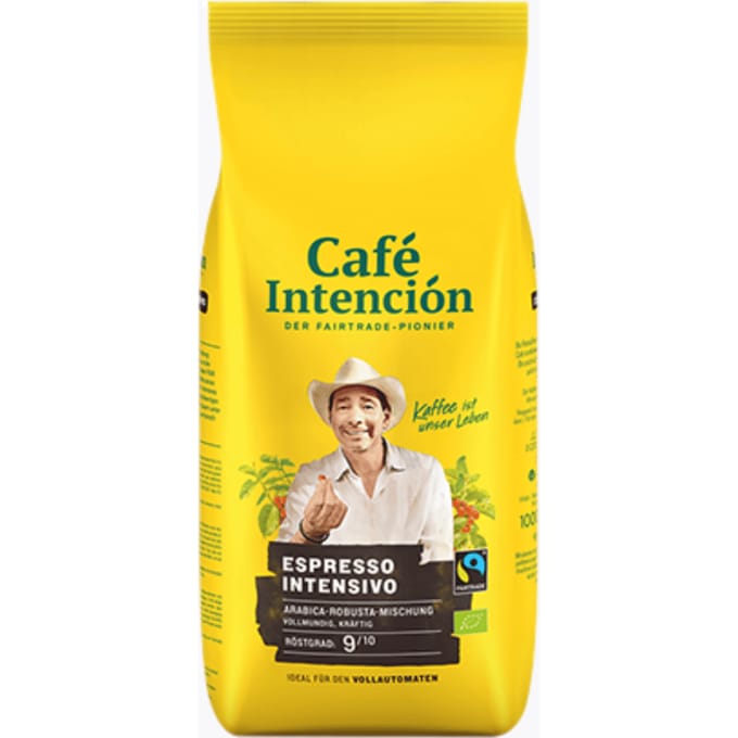 Café Intención Bio Espresso Intensivo 1 kg | Hele bonen | Biologische Arabica & Robusta melange, krachtig aroma, Fairtrade, voor volautomaat