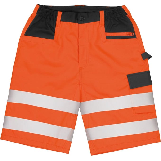 SAFE-GUARD by Result Heren Veiligheidsshort Cargo (Fluorescerend Oranje)