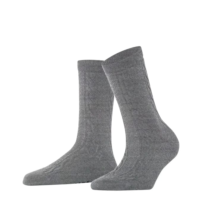 FALKE Declivity eenkleurig wol sokken dames grijs - maat 35-38
