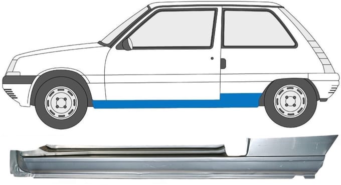 Volledige dorpel voor Renault 5 1984-1996 / Links