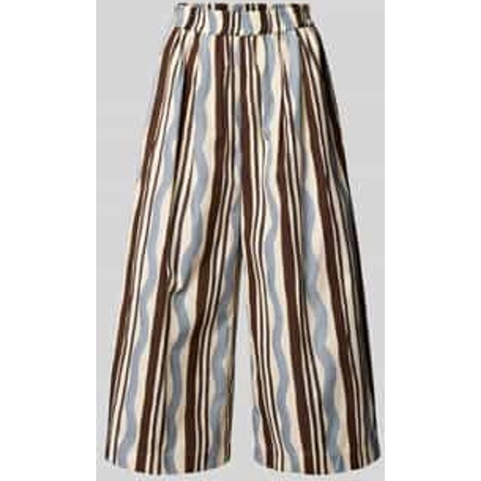 Wide leg stoffen broek met platte plooien, model 'VIRGIN'