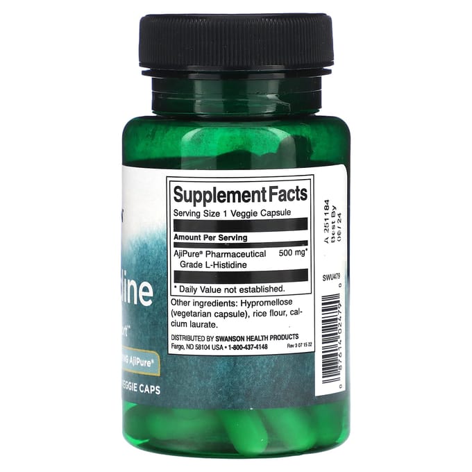 L-Histidine, 500Mg, 60 Vegetarische Capsules