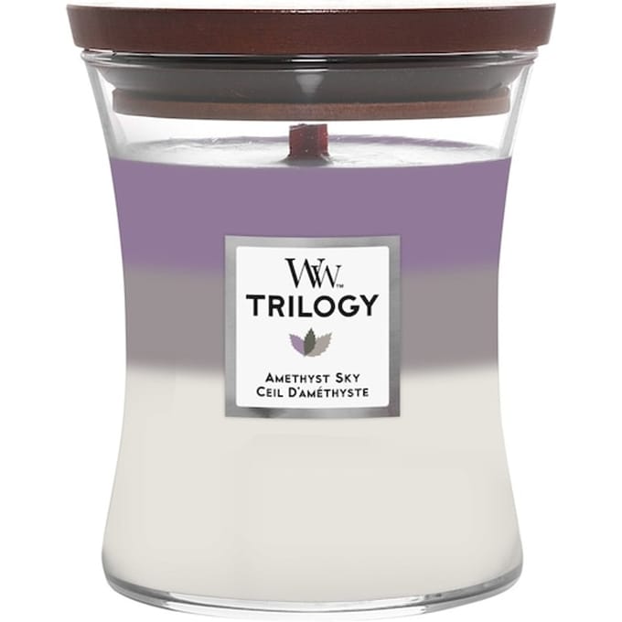WoodWick Hourglass Trilogy Medium Geurkaars - Amethyst Sky - 60 branduren