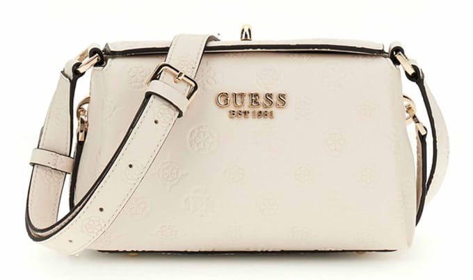 GUESS Schoudertas Phoebe Mini Crossbody Bag Creme White Logo Crème
