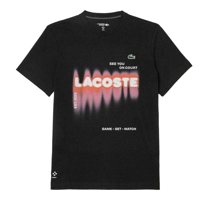 Lacoste Heren-T-shirt met Daniil Medvedev-logo (Zwart)