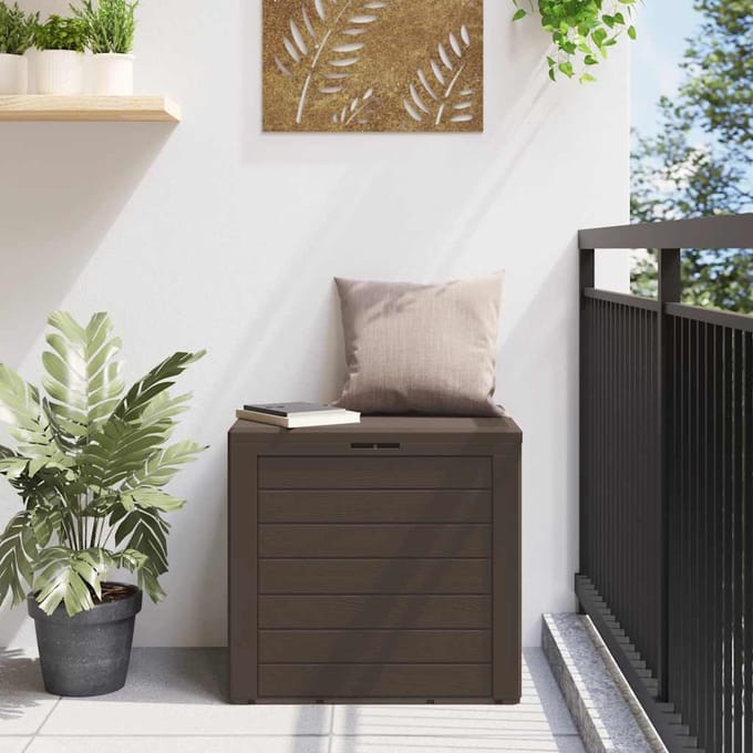 vidaXL - Tuinbox - 58,5x46x55 - cm - polypropeen - bruin