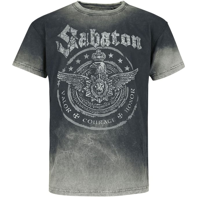 Sabaton T-shirt - Valor Courage Honor - S tot 4XL - charcoal
